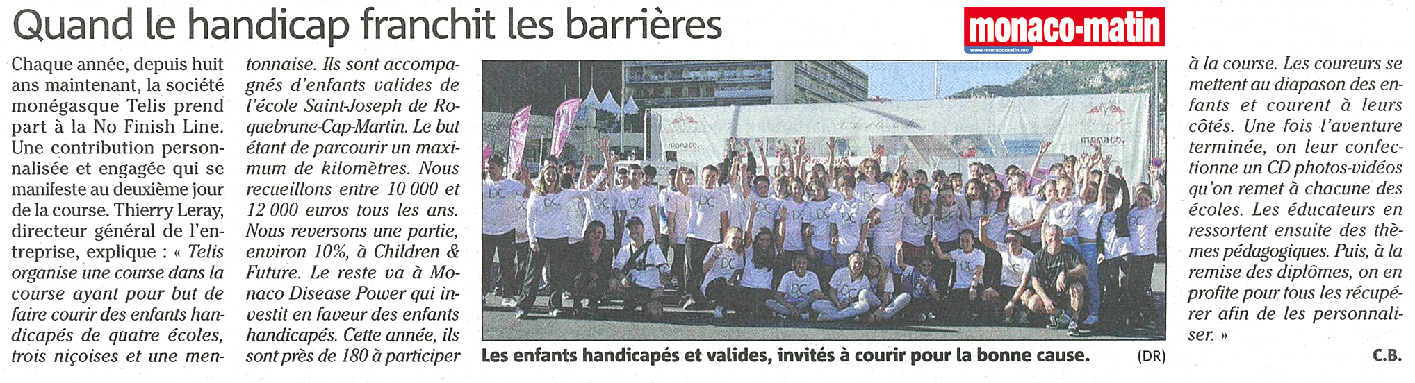 Article paru dans le monaco matin du 22 Novembre 2012